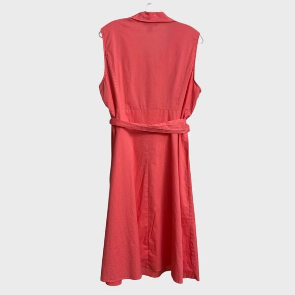 AA Studio Sleeveless Ruffle Dress Women's Size 18W Coral Button Front Coquette - Picture 7 of 14